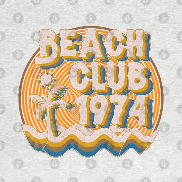 vintage retro beach club 70s 1974 with spirale orange by lord cobra